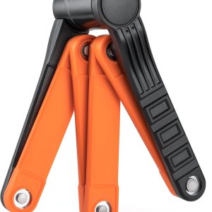 Candado plegable para bicicleta con 3 llaves, cerraduras de bicicleta de seguridad resistentes antirrobo, cilindro antitaladro y púa, candado Candado plegable para bicicleta con 3 llaves, cerraduras de bicicleta de seguridad resistentes antirrobo, cilindro antitaladro y púa, candado