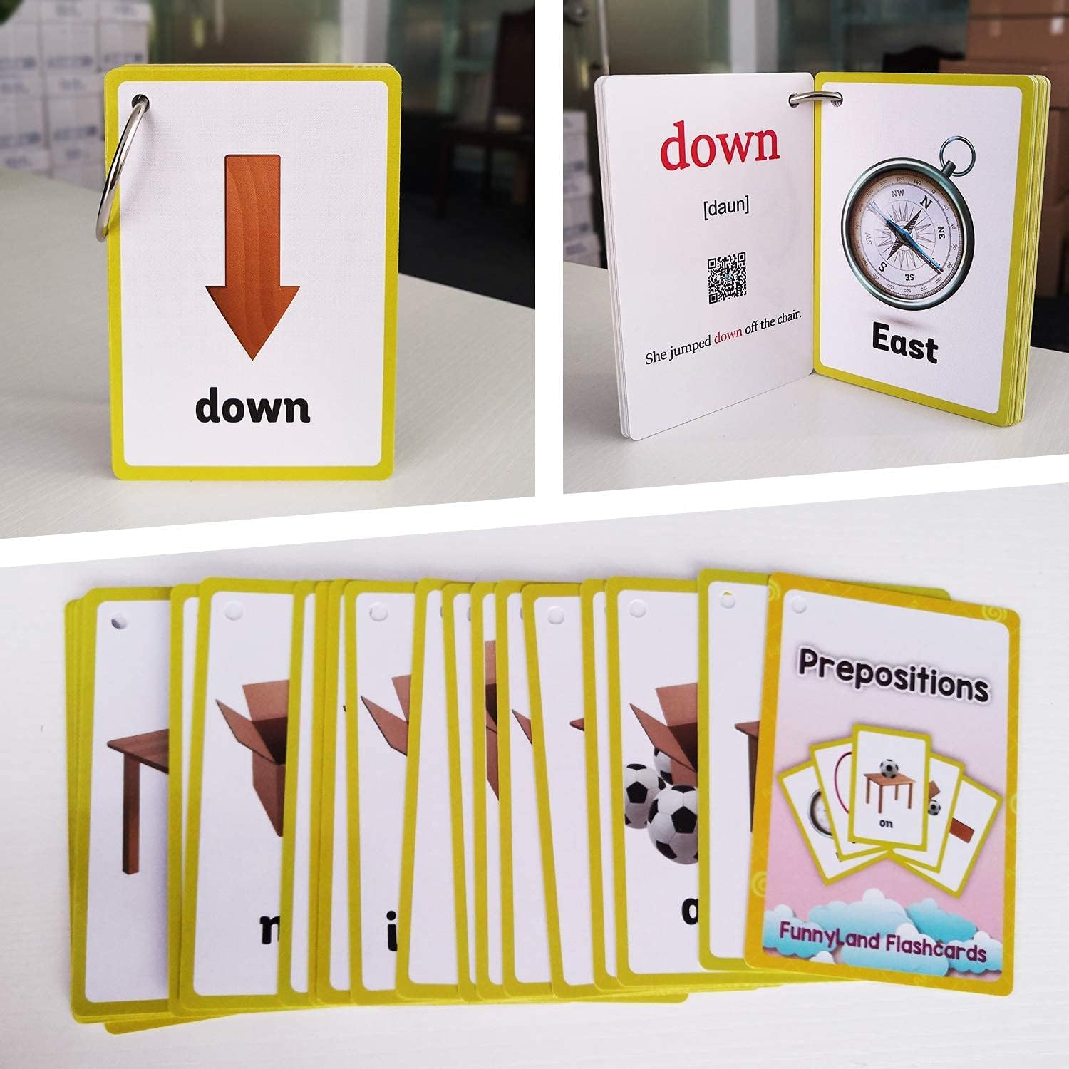 22 unidsset preposiciones regalos niños tarjetas flash inglés tarjeta de bolsillo educativo aprendizaje bebé juguetes para niños pre-jardín de