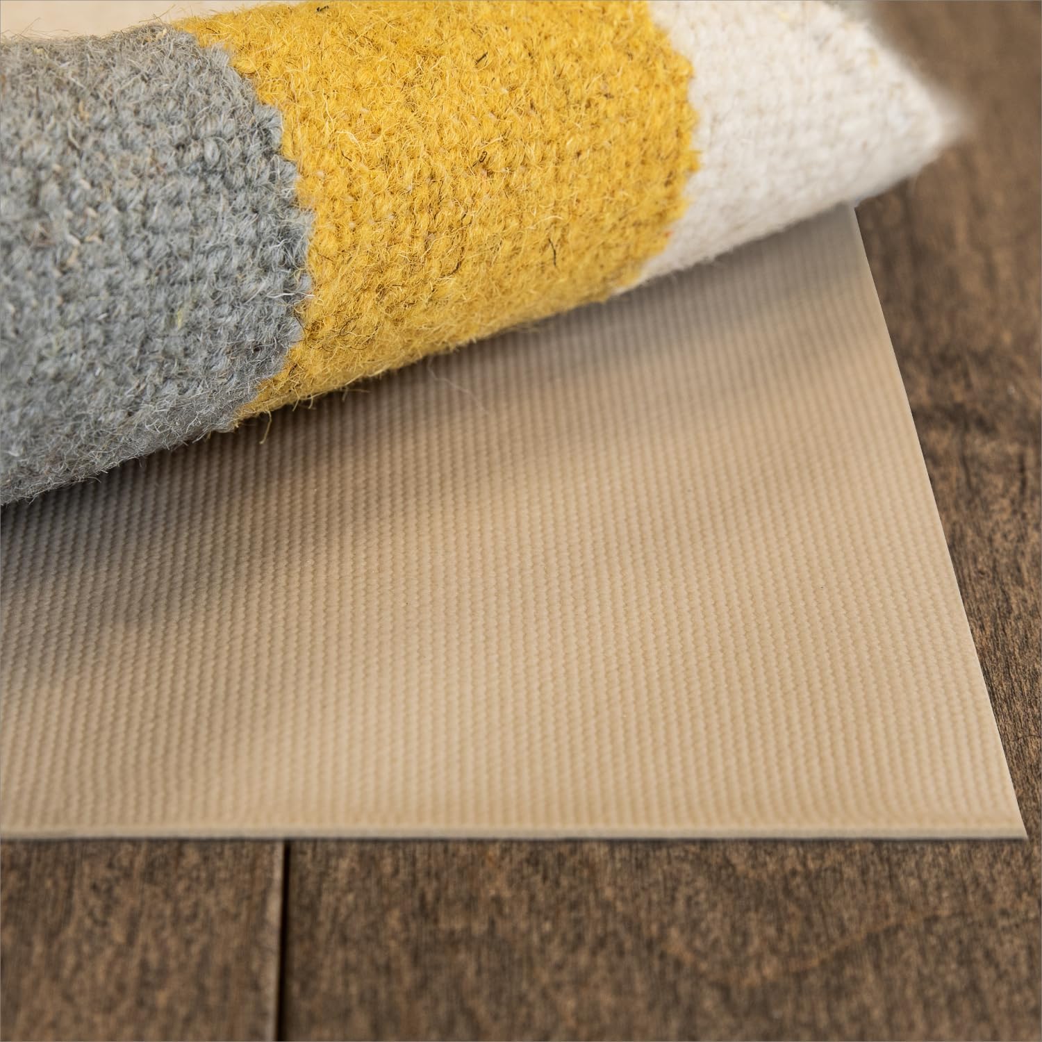 Grip-It Almohadilla antideslizante de agarre sólido para alfombras de área y alfombras de pasillo, agarre acolchado para suelos de madera dura, 2 x