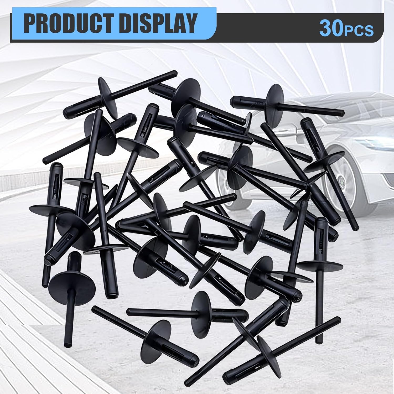 UGSHY 30 remaches para cubierta de parachoques para guardabarros de automóvil, cubierta decorativa de arco de rueda, remaches de fijación de