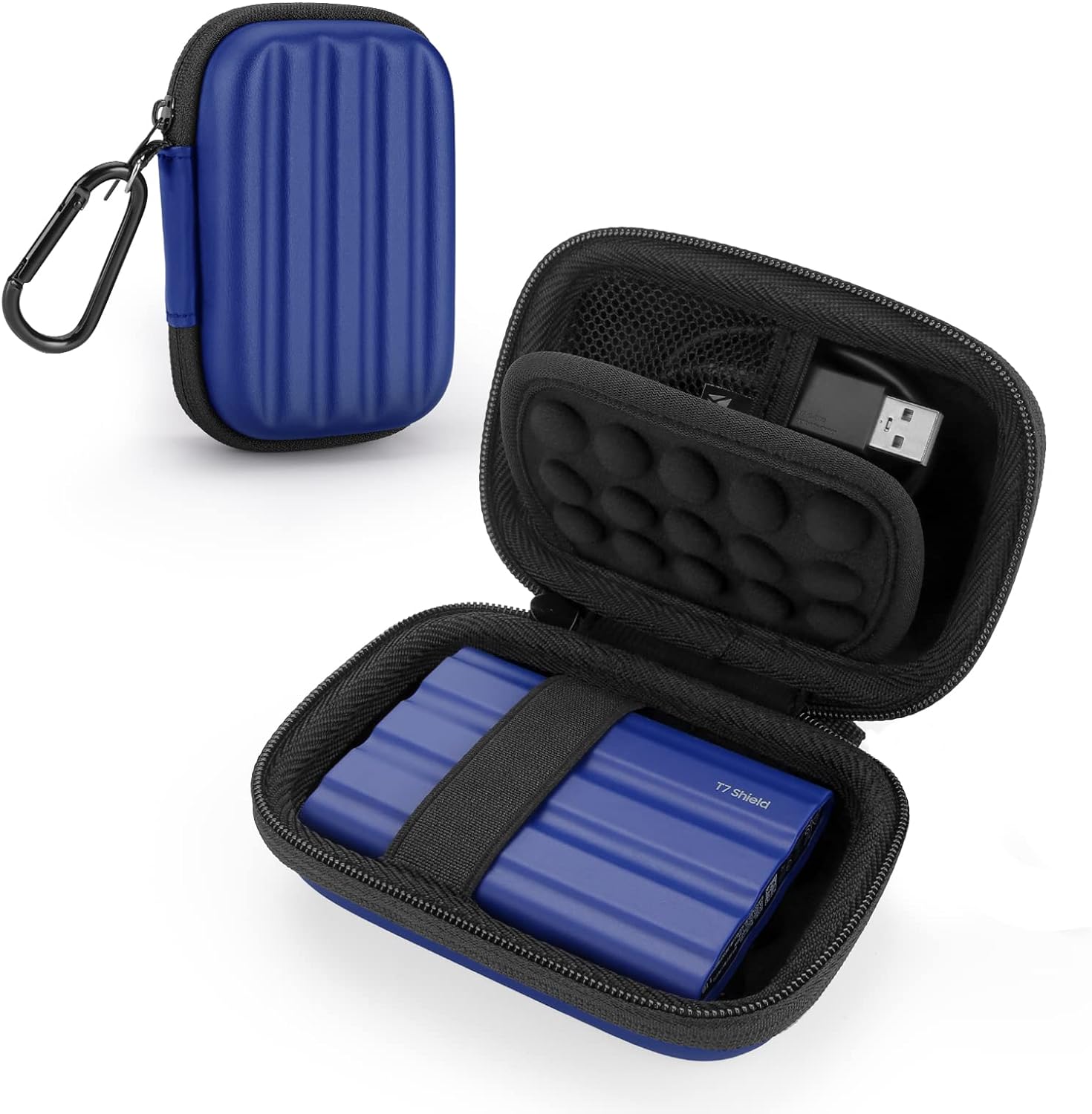 YINKE Funda de transporte compatible con Samsung T7 ShieldT7T7 Touch SSD portátil USB 3.2 1 TB, 2 TB, 500 GB, EVA duro portátil de almacenamiento de