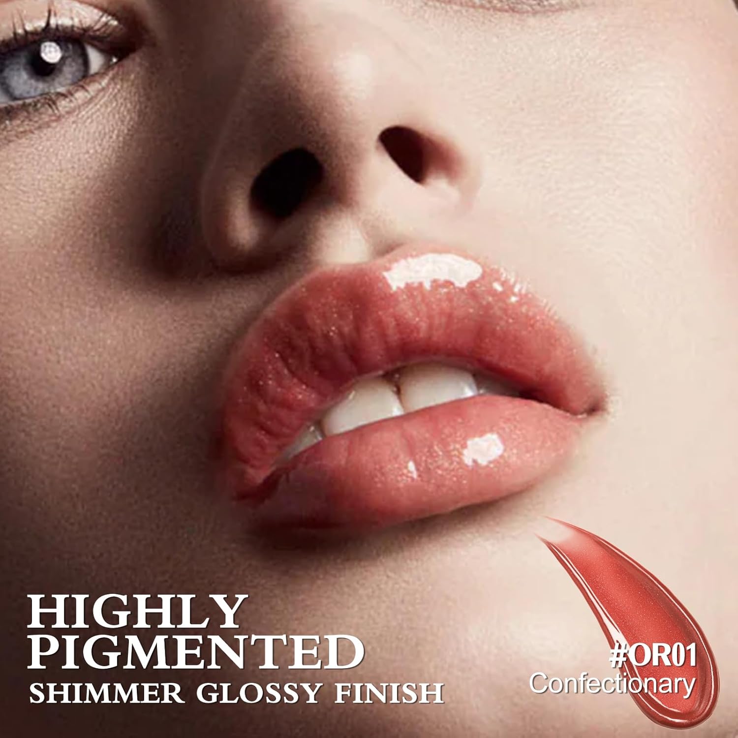 FOCALLURE Lápiz labial brillante, brillo labial impermeable y voluminoso, acabado brillante, hidratante, de larga duración, maquillaje de labios de