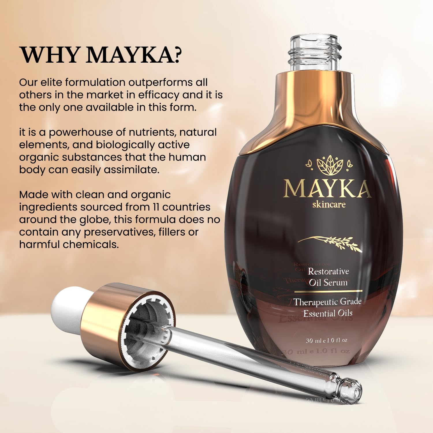 Mayka Skincare Suero restaurador de vitamina E hidratante antienvejecimiento  Suero regenerativo para la piel hidratada perfecta  Fabricado con