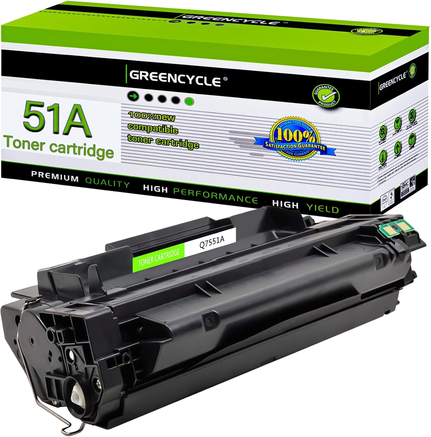 greencycle Cartucho de tóner compatible con HP 51A Q7551A Uso para Laserjet P3005 P3005D P3005N P3005DN P3005X M3035MFP M3035XS MFP M3027MFP