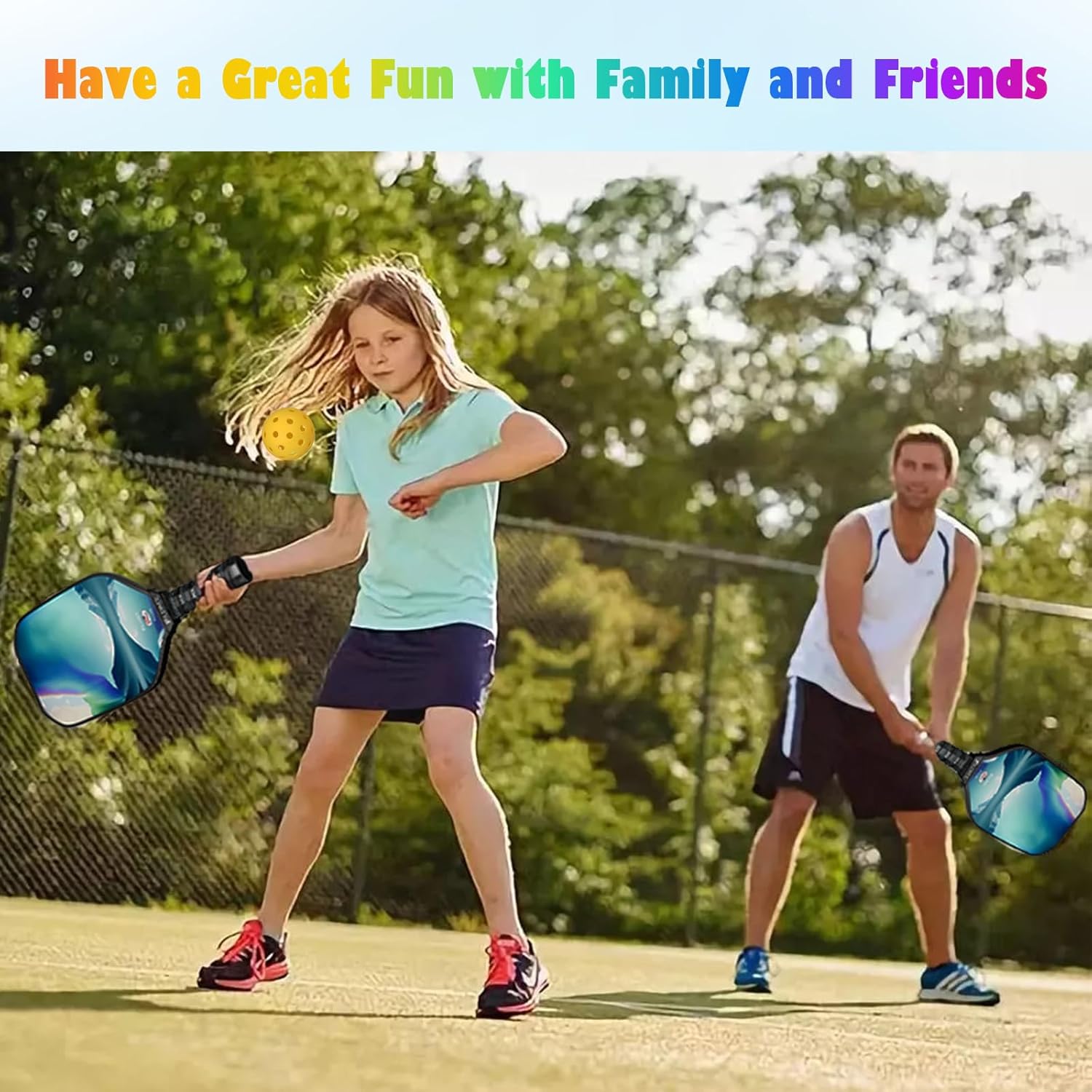 Paletas de pickleball, juego de 2 paletas de pickleball aprobadas por USAPA, juego de pickleball de superficie de fibra de vidrio, 1 bolsa de