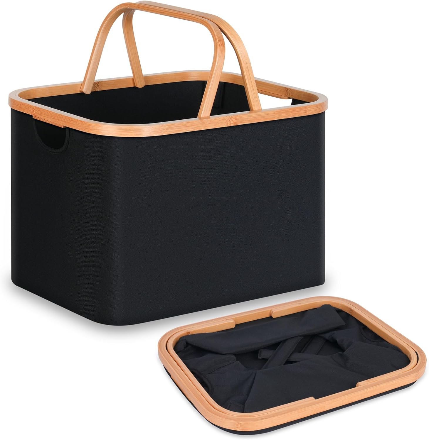Cesta de lavandería con asas, cestas plegables para lavandería, cesta de almacenamiento versátil y pequeña cesta de lavandería para juguetes, mantas