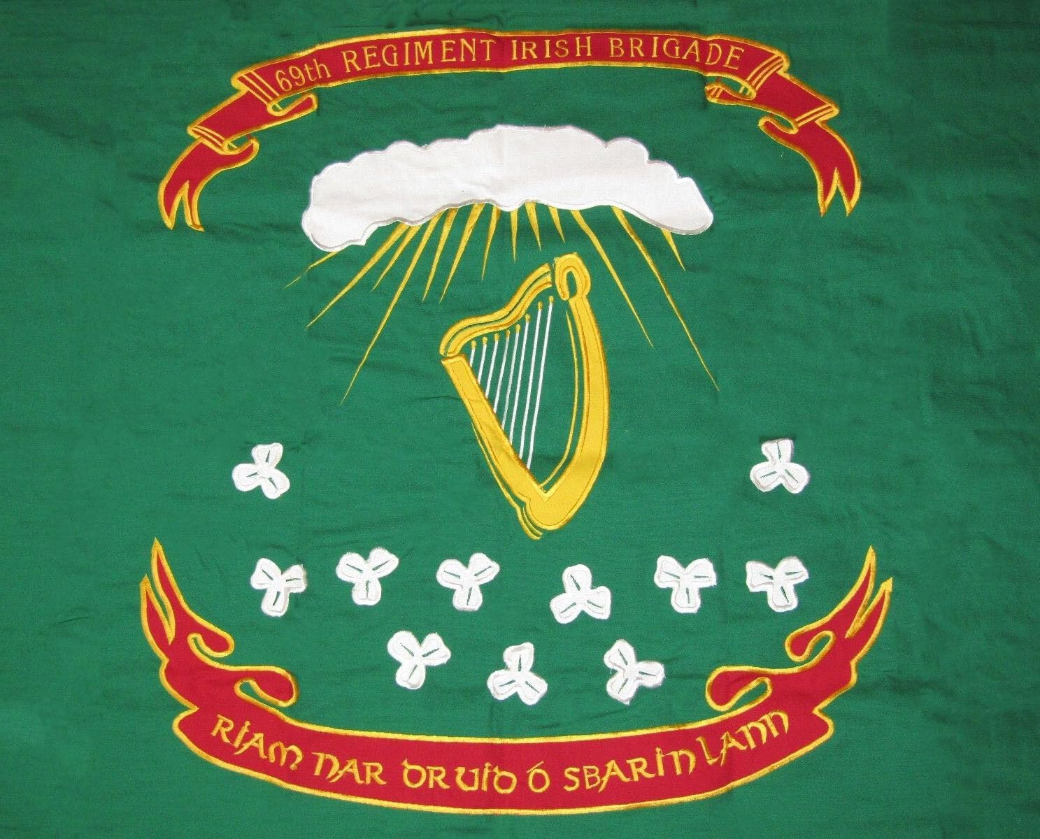 Bandera irlandesa 100% algodón bordada de 3 x 5 pulgadas