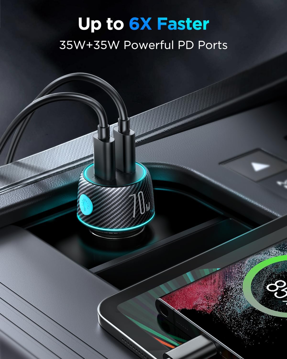 JOYROOM Cargador de coche USB C C 8