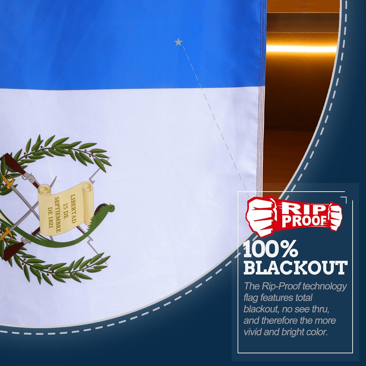 Anley Bandera de Guatemala de 3 capas de doble cara a prueba de rasgaduras de 3 x 5 pies, color vivo, cabecera de lona y resistente a las arrugas,