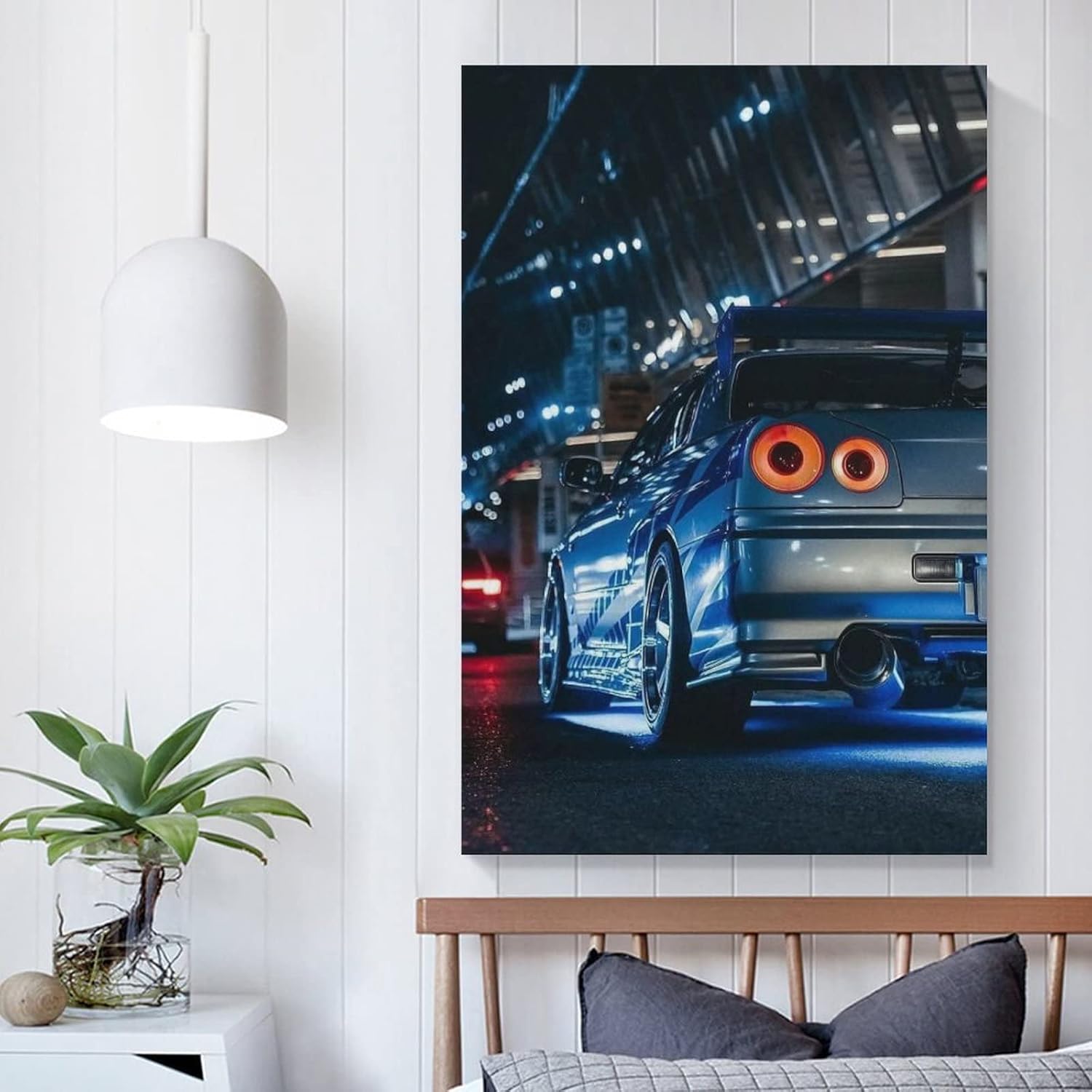Jdm Art – Póster de automóvil japonés azul, lienzo para pared, decoración familiar moderna, 08 x 12 pulgadas (7.9 x 11.8 in)