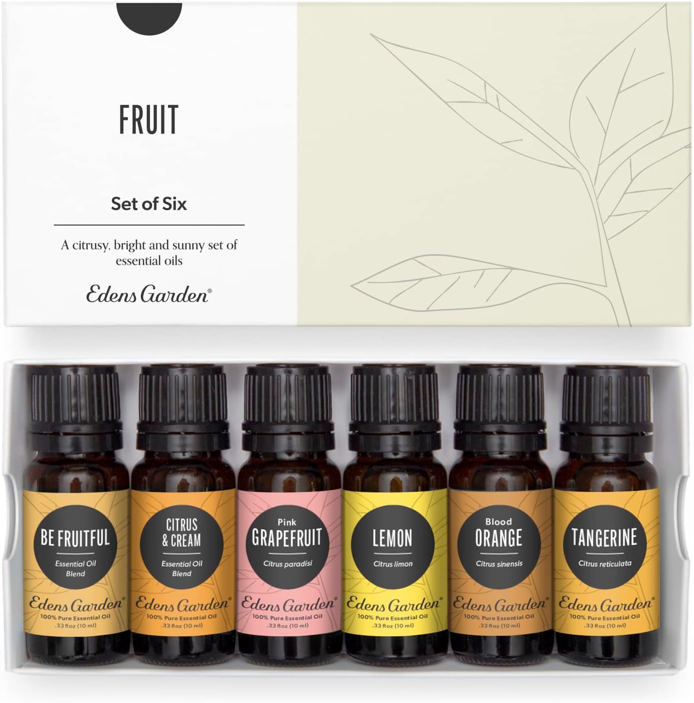 Edens Garden Juego de 6 aceites esenciales de frutas, el mejor kit de aromaterapia 100% puro de cítricos frutales (para difusión y uso terapéutico),