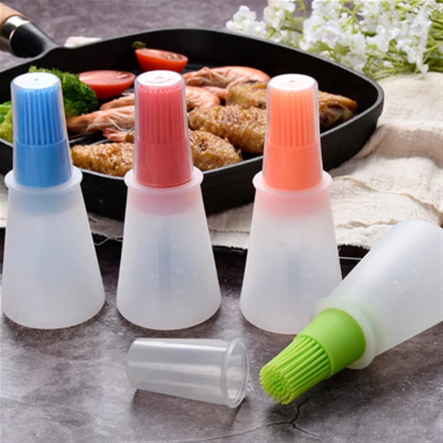 Cepillo de silicona duradero y resistente al calor, para botella de aceite, para parrilla, accesorios de cocina, barbacoa, barbacoa, cocina,