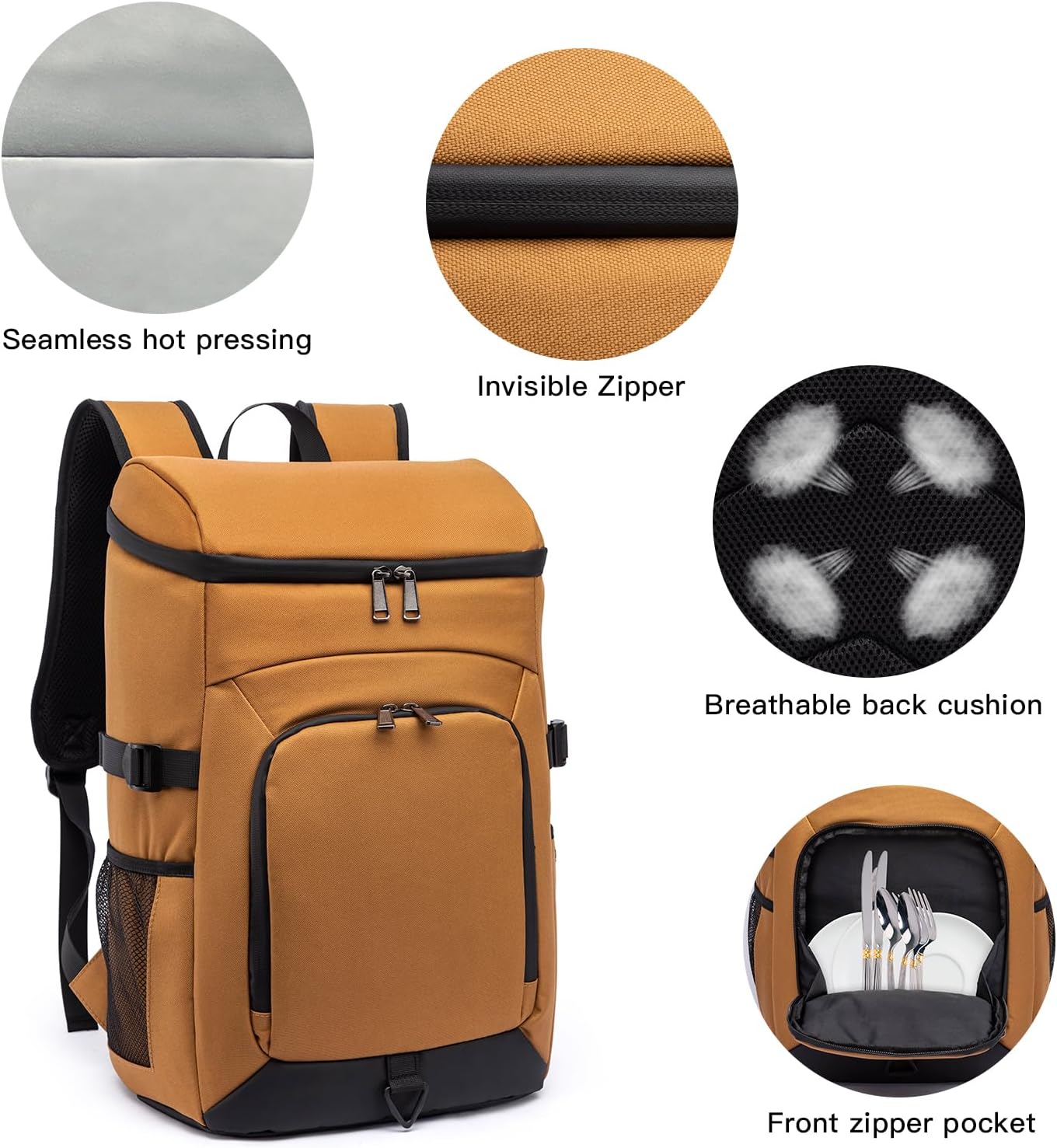 Laripwit Mochila térmica para 5440 latas, aislada, a prueba de fugas, mochila grande de almuerzo de doble cubierta para hombres y mujeres, bolsa