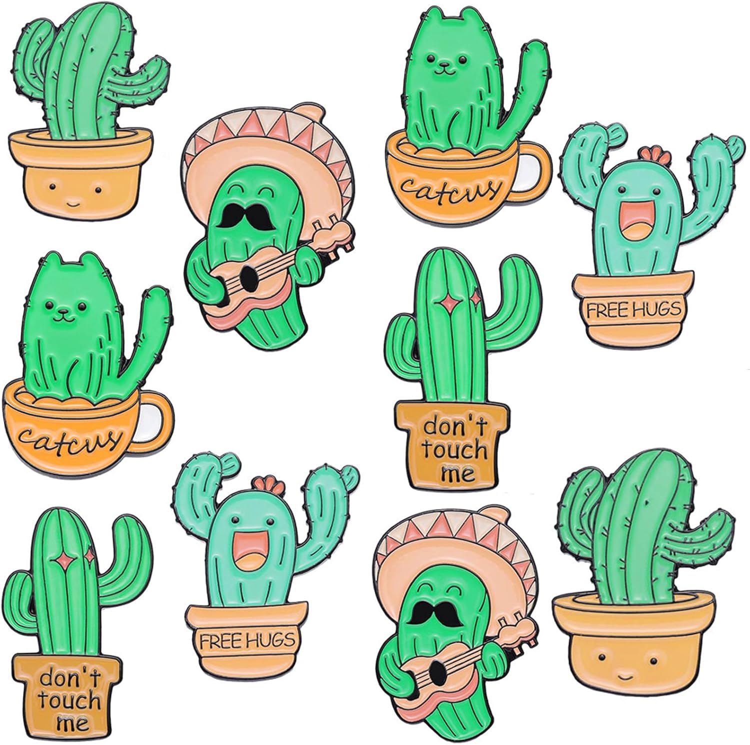 Juego de pines de esmalte creativos a granel, pines de esmalte de animales, anime, plantas, dibujos animados, hombresmujeres, pines bonitos para