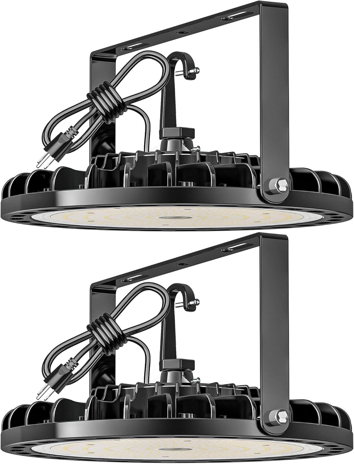 Flakeeper Luz LED de alta bahía de 150 W, 2 unidades, 22500 lm con enchufe de EE. UU., cable de 5 pies (150 LMW), luz diurna de 5000 K, impermeable,
