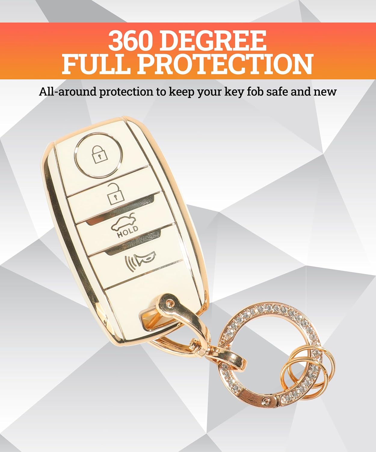 Funda para llavero, carcasa de TPU suave, accesorios de automóvil con llavero, funda para llave de automóvil, protección para llave de automóvil,