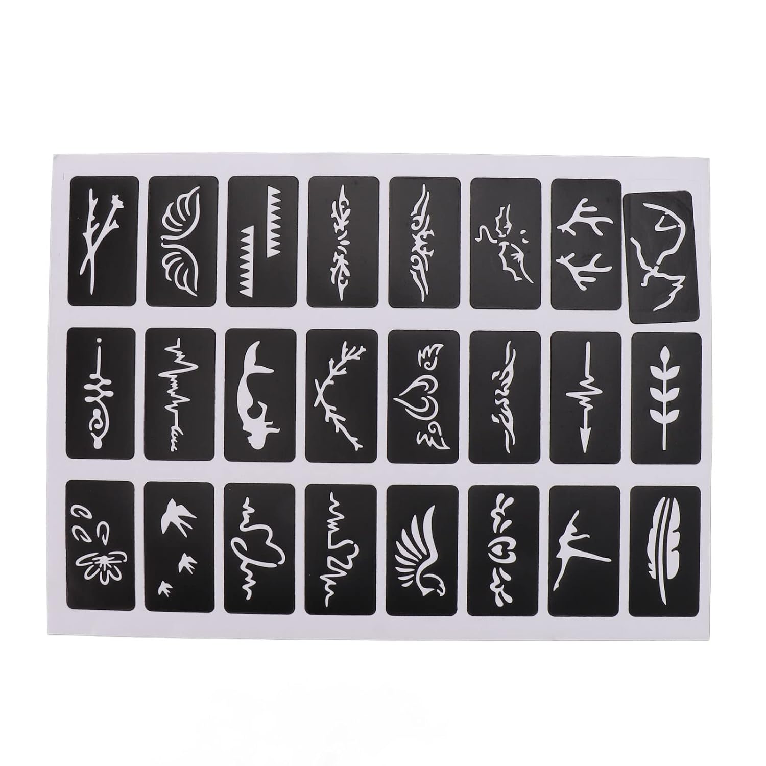 19 hojas de plantillas de tatuaje, plantillas de tatuaje impermeables temporales reutilizables con purpurina para arte corporal (12.2 x 9.1 in)  más