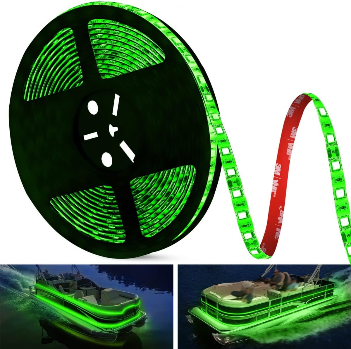 Luces LED de barco de 25 pies, tira de luces LED de pontón marino impermeable, luz interior de cubierta de barco, accesorios de barco, luces debajo