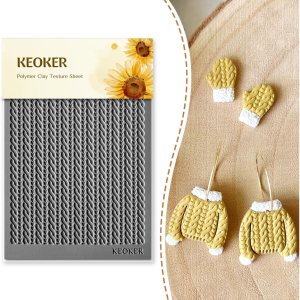 Keoker Hoja de textura de arcilla polimérica para Navidad, tapete de textura de arcilla navideña para hacer aretes, joyas, herramientas de aretes de Keoker Hoja de textura de arcilla polimérica para Navidad, tapete de textura de arcilla navideña para hacer aretes, joyas, herramientas de aretes de