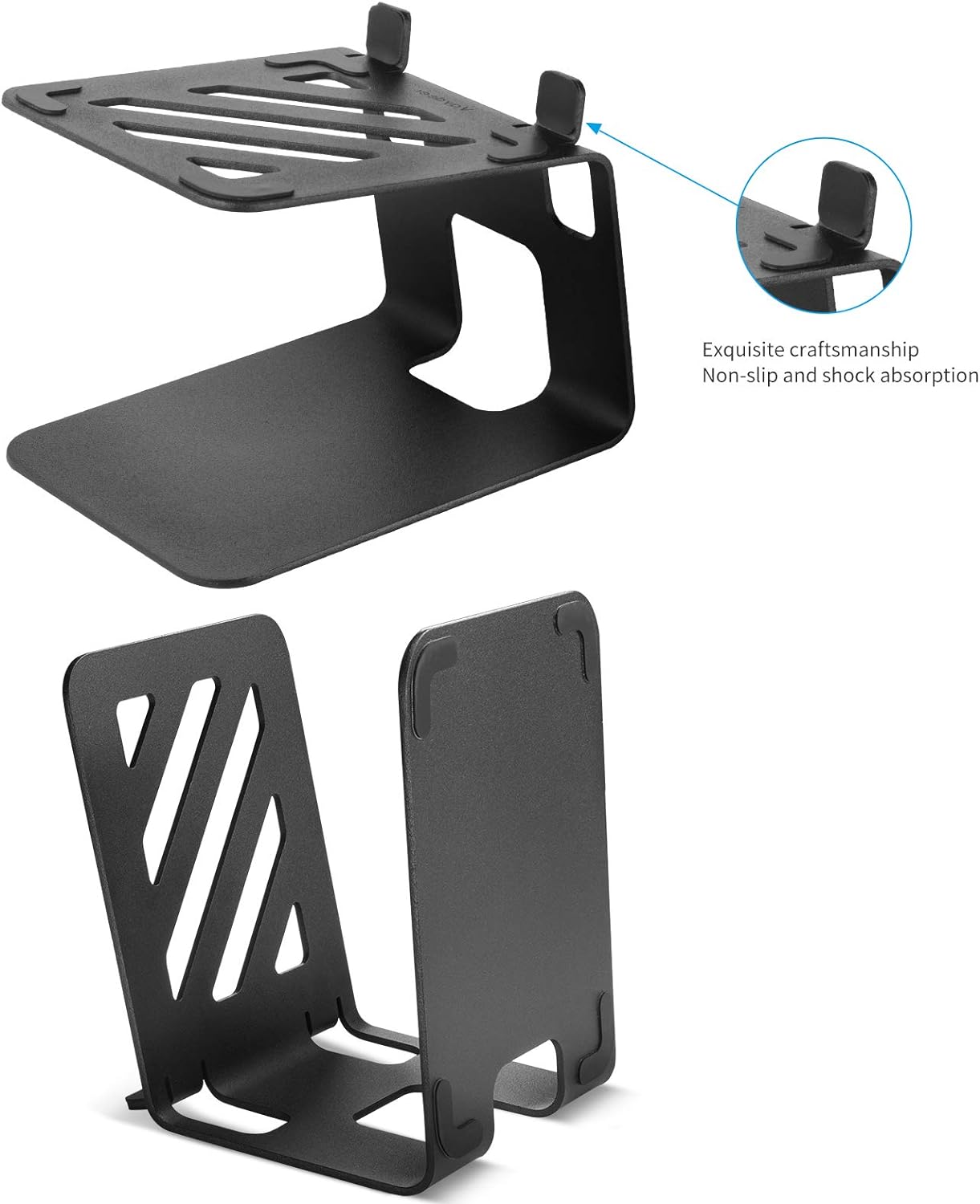 VAYDEER Soportes para altavoces de escritorio con almohadillas de absorción de vibraciones, soportes de metal para altavoces que soportan hasta 40