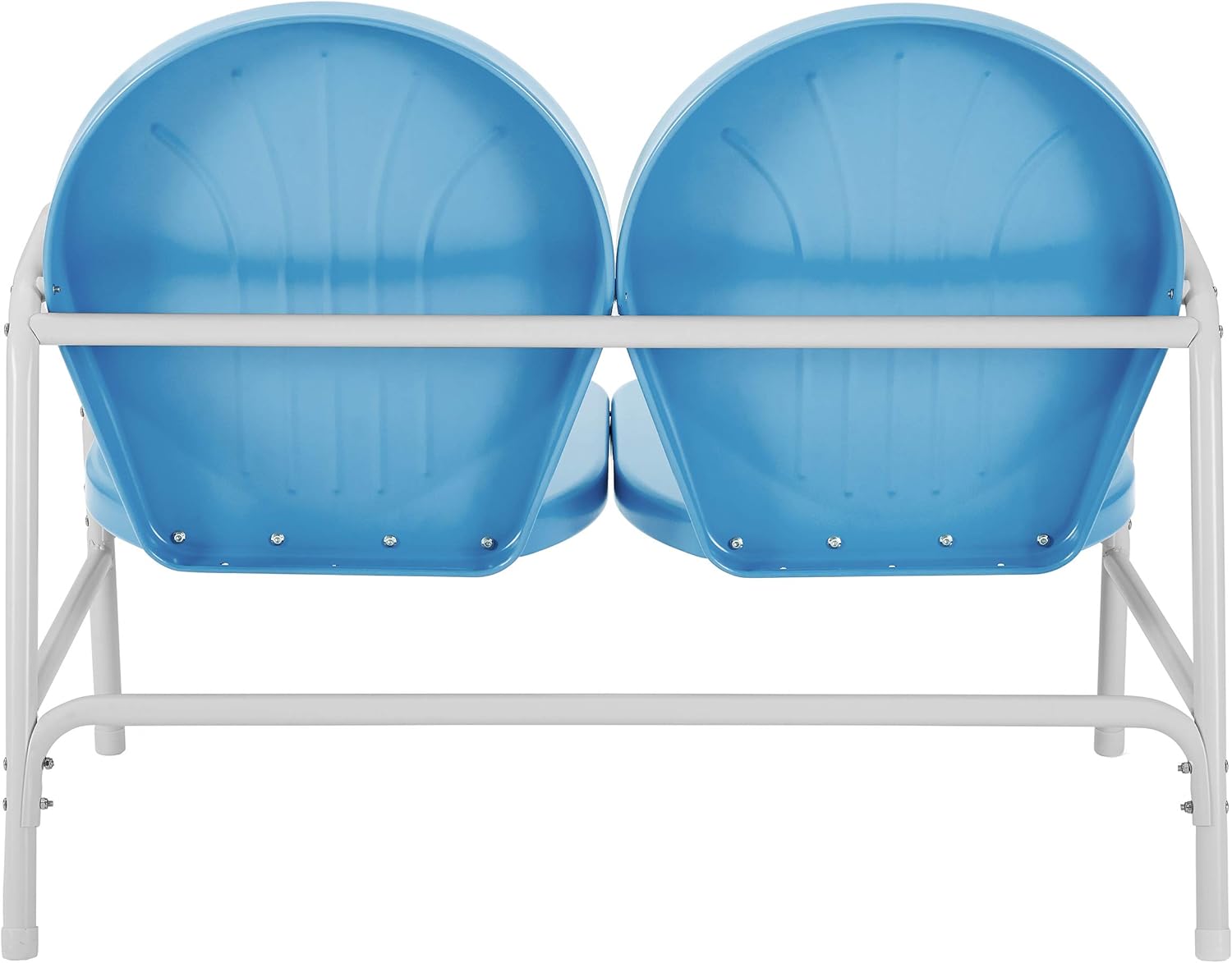 Crosley Furniture Griffith – Sofá biplaza de metal para exteriores, color azul cielo
