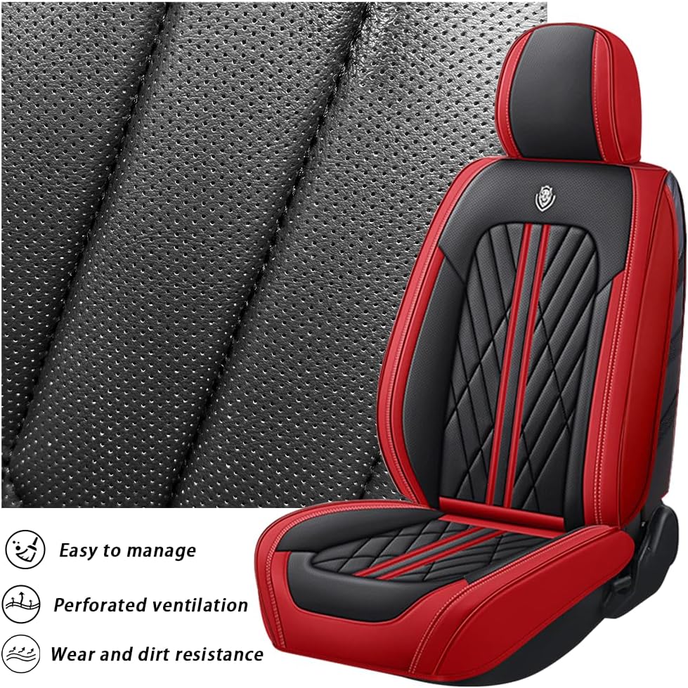 Funda de asiento de automóvil para Dodge Charger 2006-2023, 5 asientos, de piel napa, impermeable, antideslizante, compatible con bolsa de aire,