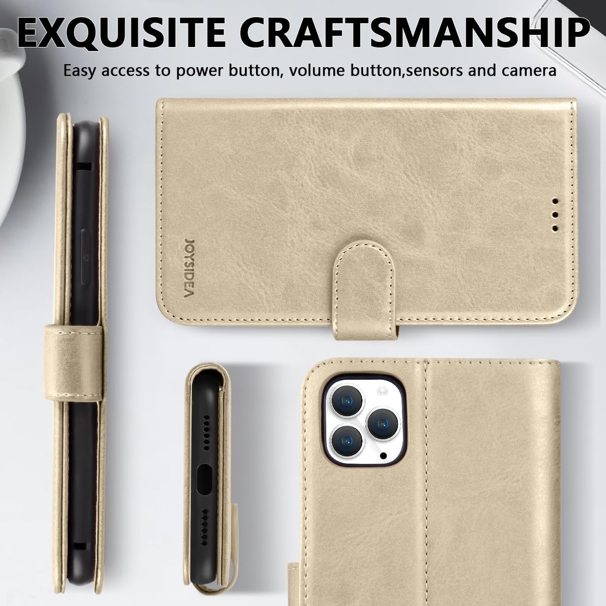 Funda tipo cartera para iPhone 11 Pro Max, de piel sintética, magnética, con soporte para tarjeta de crédito, soporte y funda a prueba de golpes