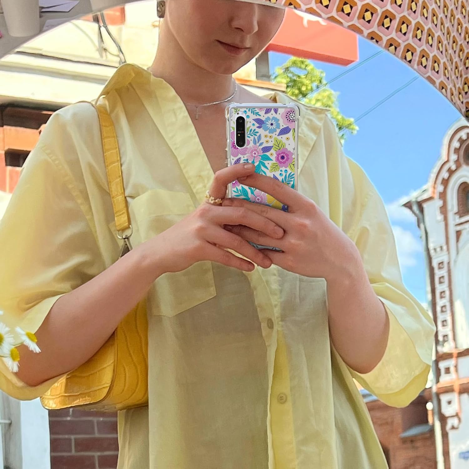 Funda para Moto G Pure CaseG Power 2022, funda de TPU transparente para mujeres y niñas, funda de teléfono para mujeres y niñas, flor suave y