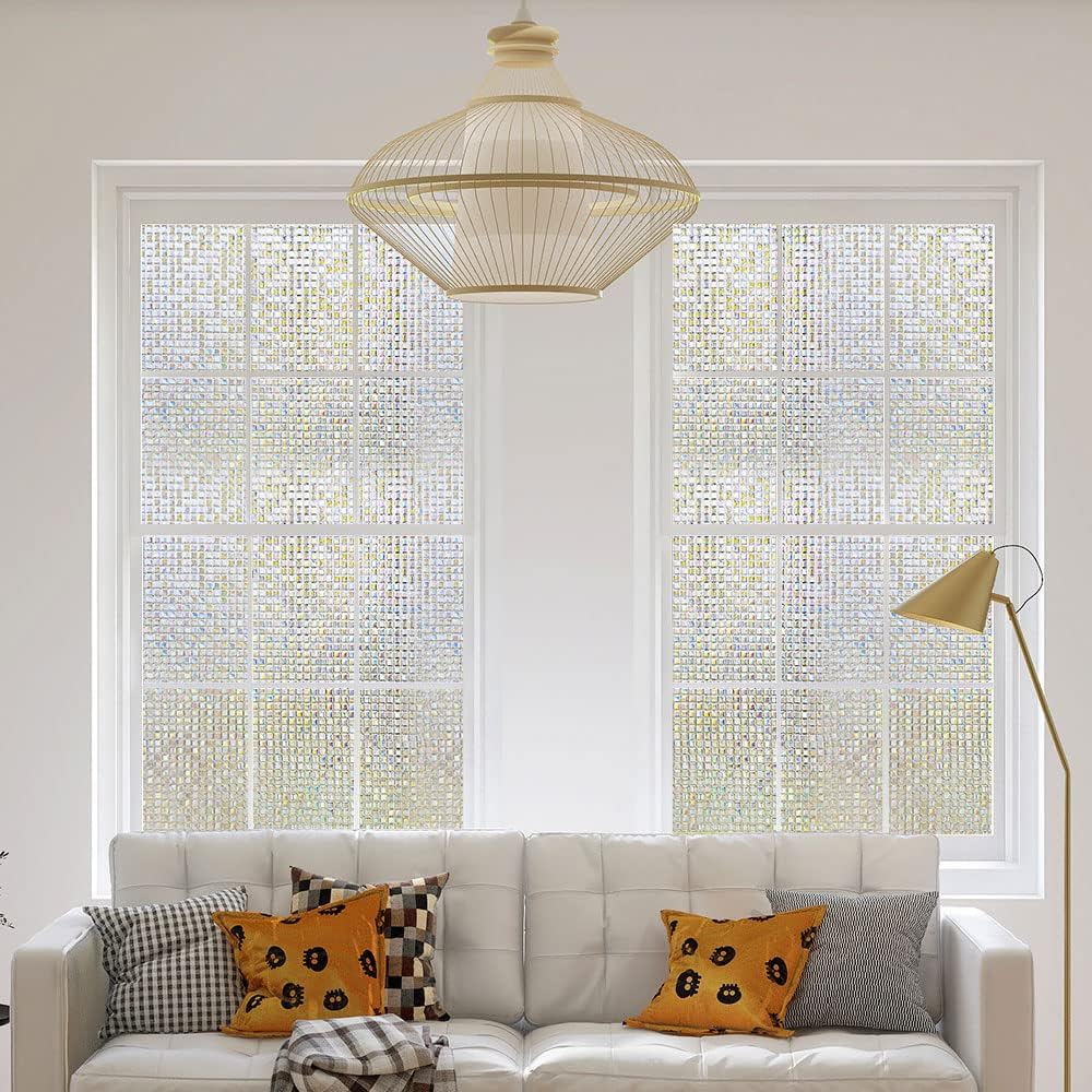 Película de mosaico 3D para ventana, película de vidrio esmerilado para ventana, calcomanías decorativas de vinilo para ventana, anti-UV, adherencia