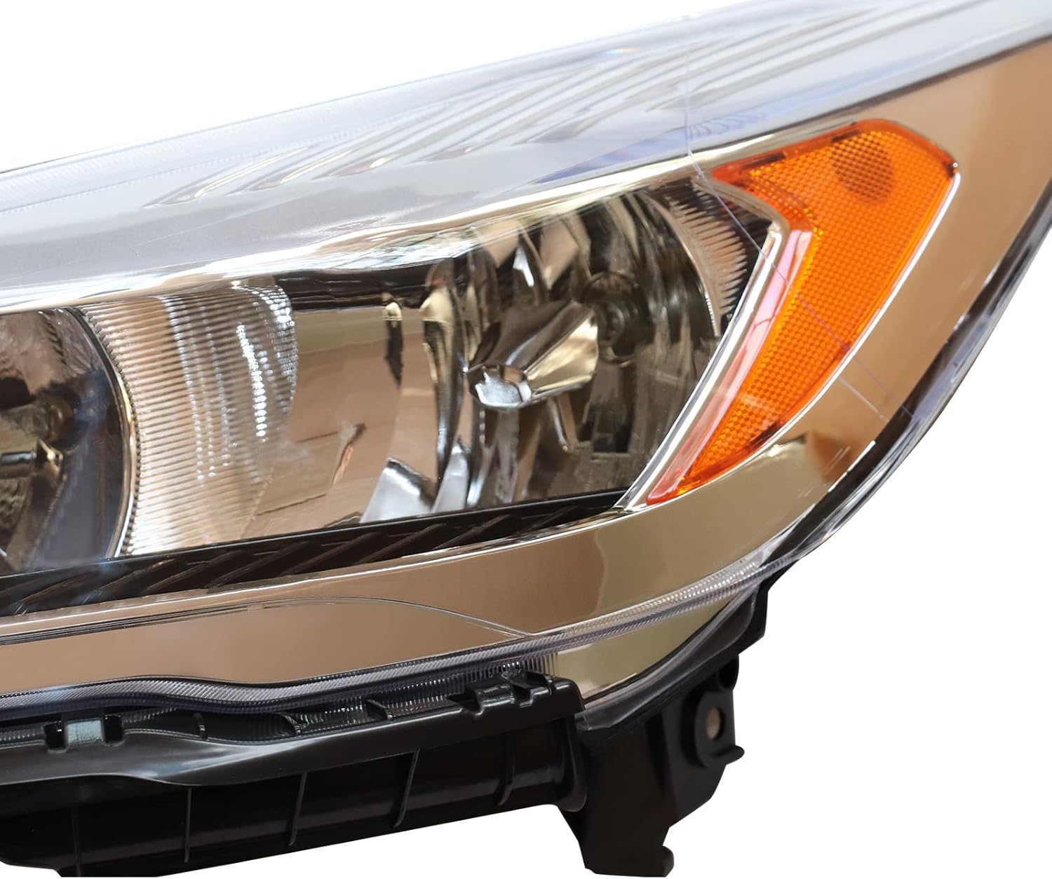 CNCEST Faros delanteros halógenos cromados sin LED DRL, ajuste directo, carcasa cromada, lente transparente para modelos Ford Escape 2017-2019, lado