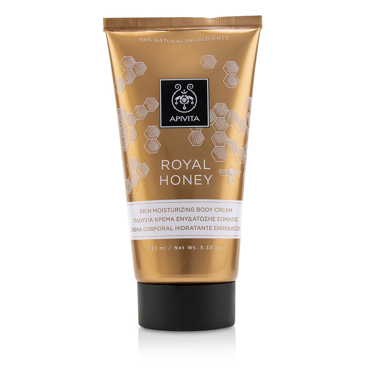 Apivita Royal Honey Rich Crema corporal hidratante con manteca de karité, cera de abejas, manteca de cacao y vitamina E, hidratante que hidrata,