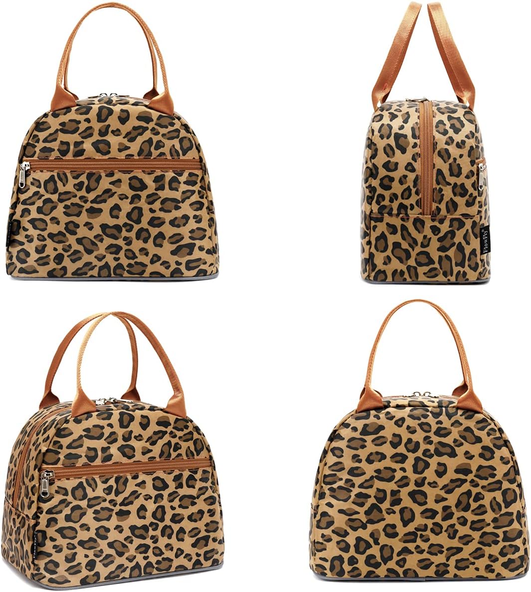 FlowFly Bolsa de almuerzo, organizador de almuerzo, soporte para almuerzo, bolsa térmica para almuerzo, bolsa térmica para mujereshombres, leopardo