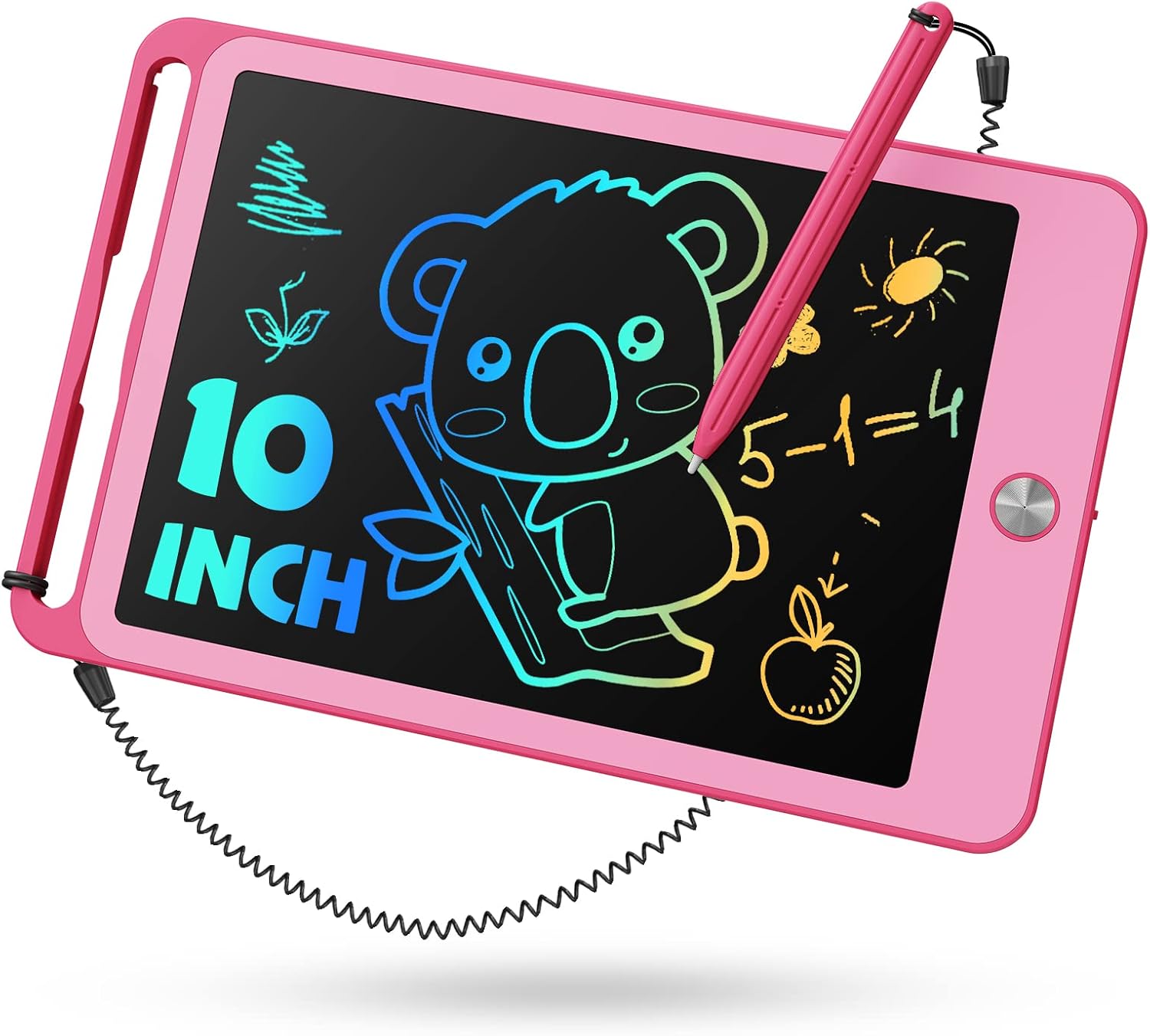 TEKFUN LCD Writing Tablet Kids Toddler Toys, 10inch Colorful Doodle Board Kids Travel Learning Toys Drawing Tablet, Birthday Gifts Presents for 2 3