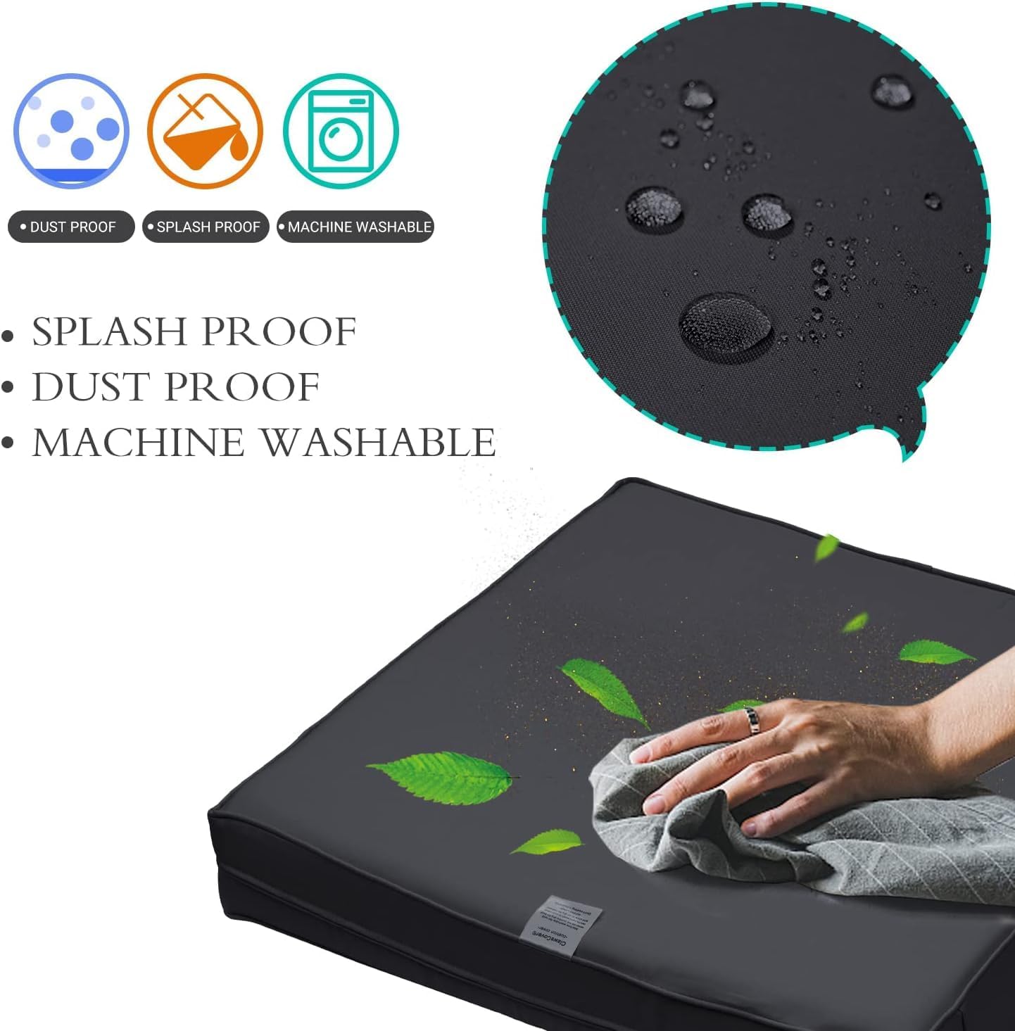 ClawsCover Juego de 8 fundas de repuesto para asientos y respaldos para exteriores, 4 piezas, mimbre de 4 plazas, muebles de patio, sofá modular con