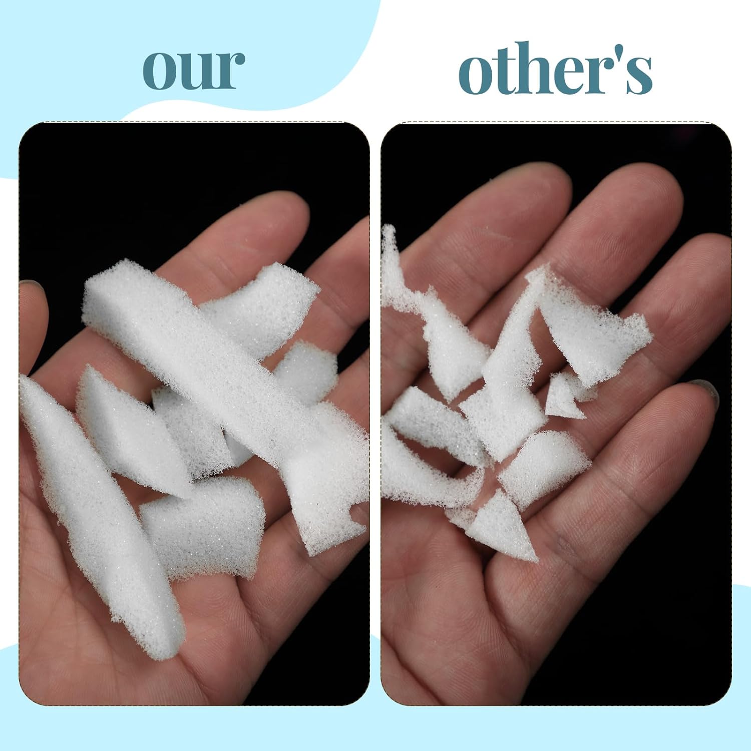 Frienda Relleno de puf de 40 libras a granel, relleno de espuma viscoelástica, relleno de espuma suave triturada para relleno de puf, almohada de