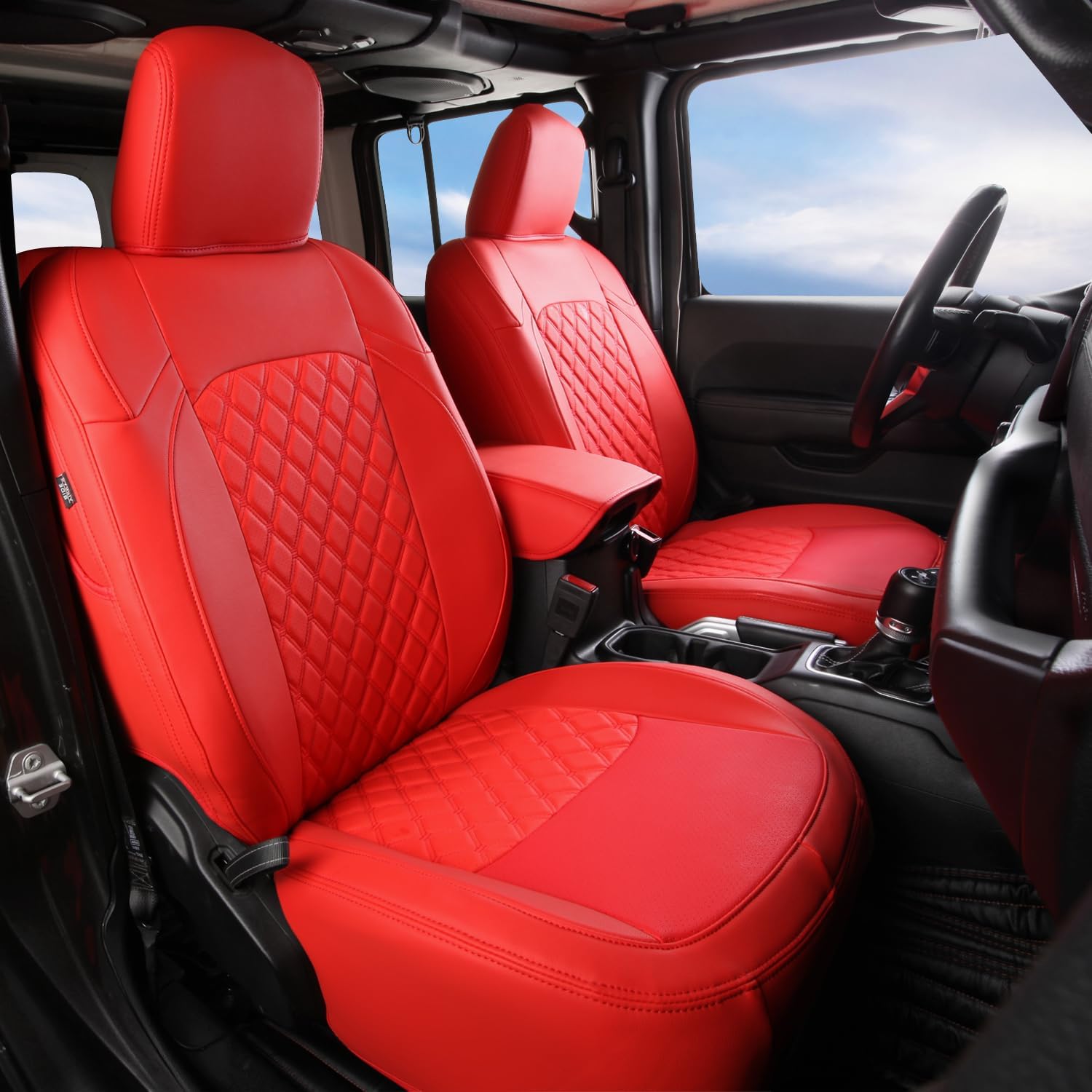 GIANT PANDA Fundas personalizadas para asiento delantero de automóvil para Jeep Wrangler 24 puertas JL Sahara Sport Rubicon Unlimited Willys 4xe