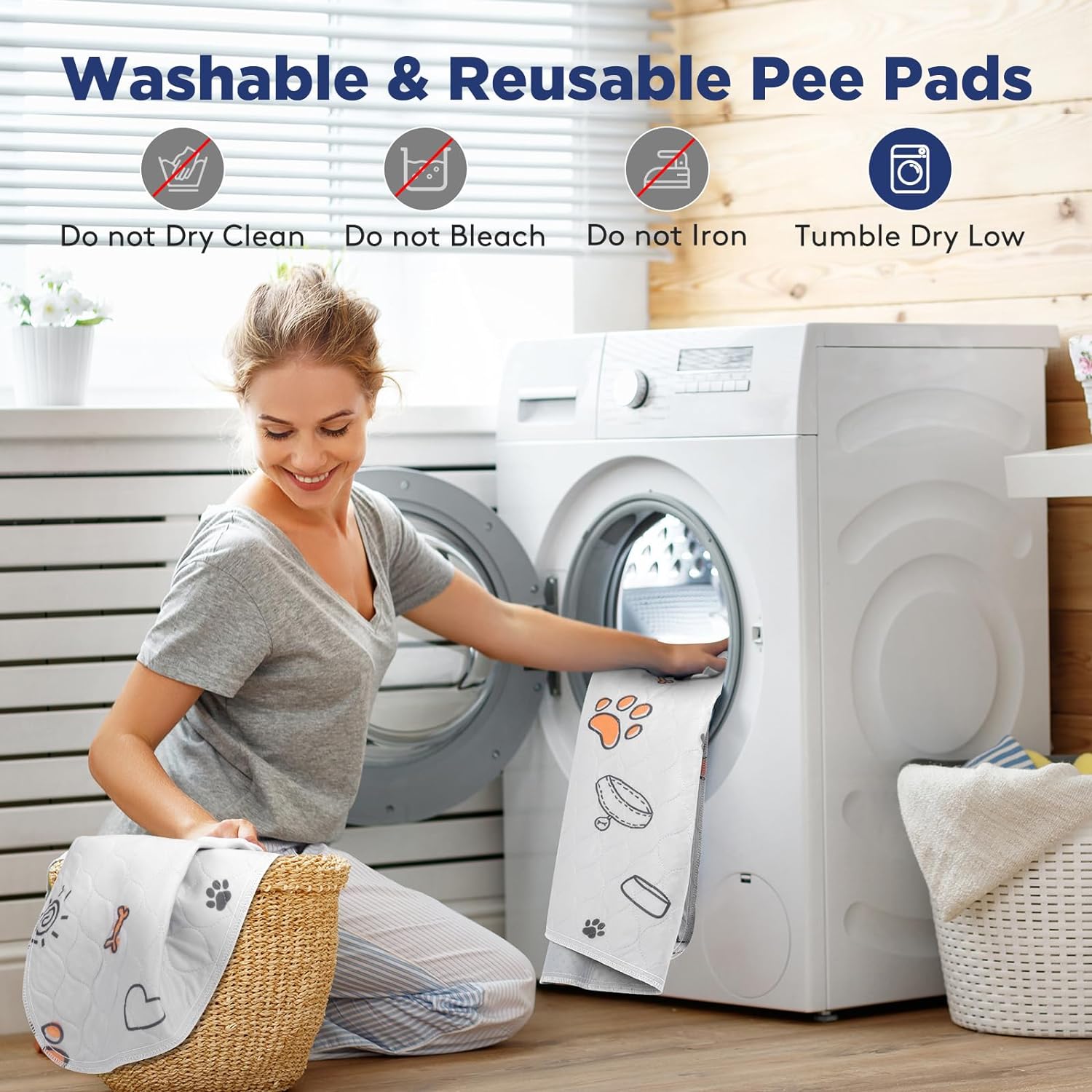 Almohadillas lavables para orina de perros, extra grandes de 60 x 48 pulgadas, súper absorbentes, reutilizables, para entrenamiento, 100%
