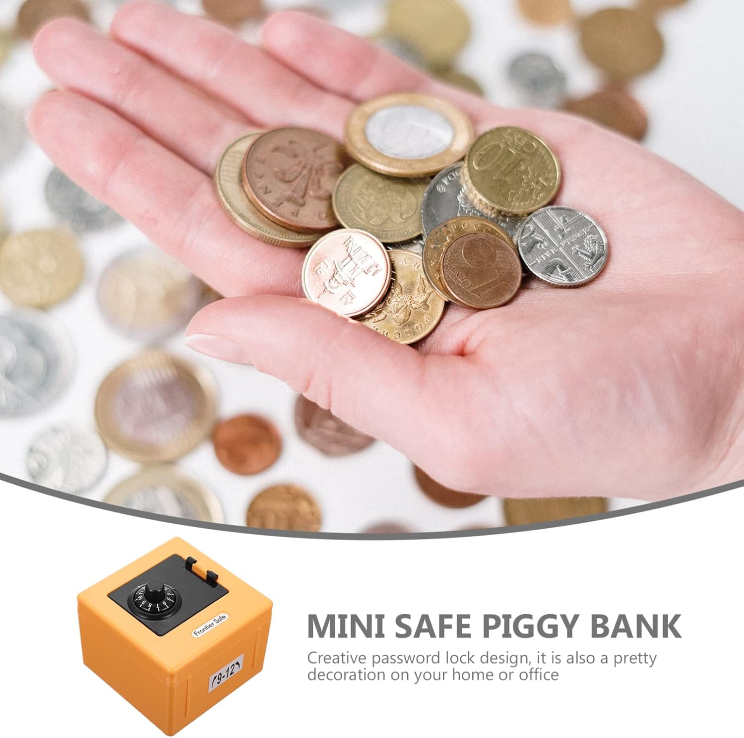 Zerodeko Caja de monedas de efectivo con cerradura de combinación, caja de seguridad pequeña para niños, caja de ahorro de dinero para niños, caja