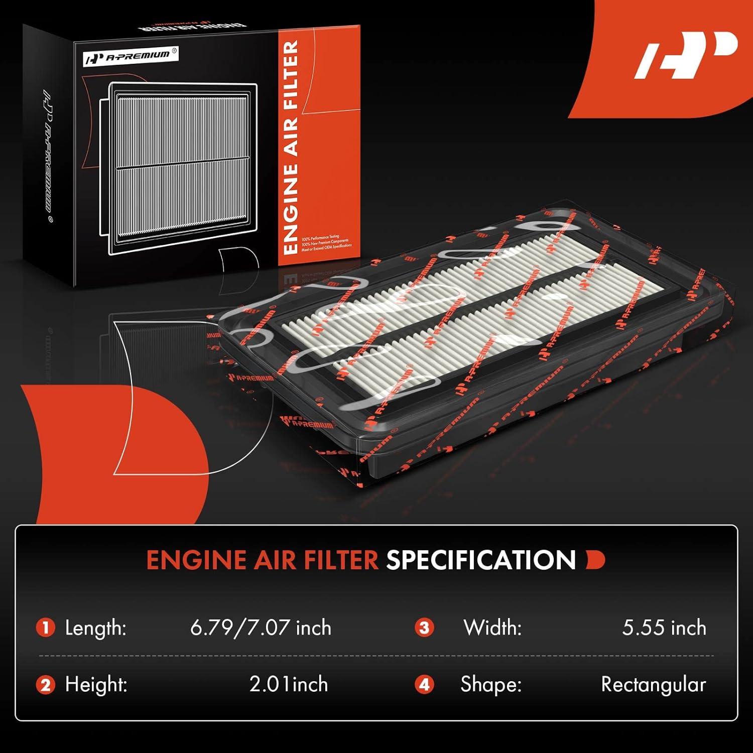 A-Premium Filtro de aire de motor compatible con modelos Honda, Accord 2014-2015 2017-2023 (solo híbrido), CR-V 2020-2022 (solo híbrido) – L4 2.0L,