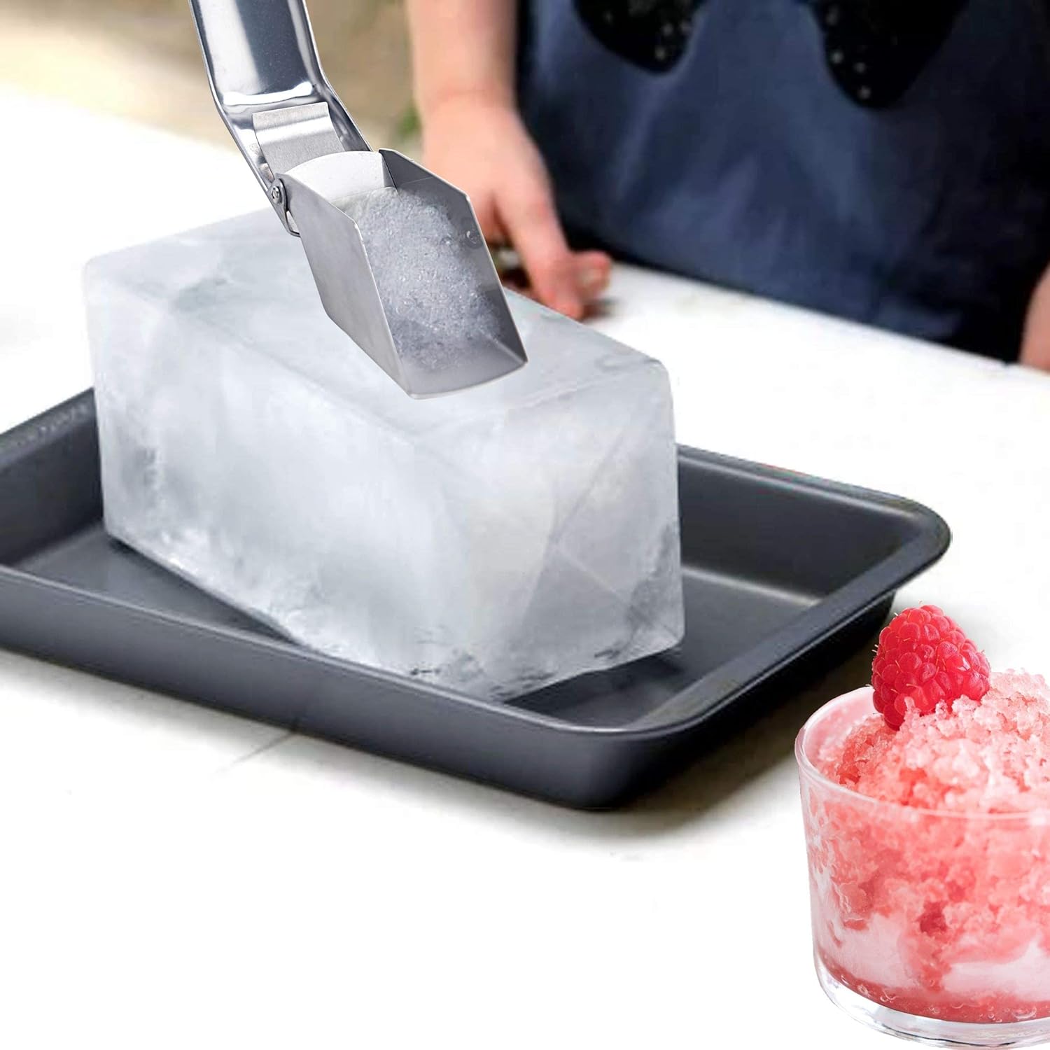 ARC USA, BQ35 – Máquina de afeitar de hielo de mano con hoja ajustable, máquina de hielo de acero inoxidable, afeitadoras de hielo para conos de