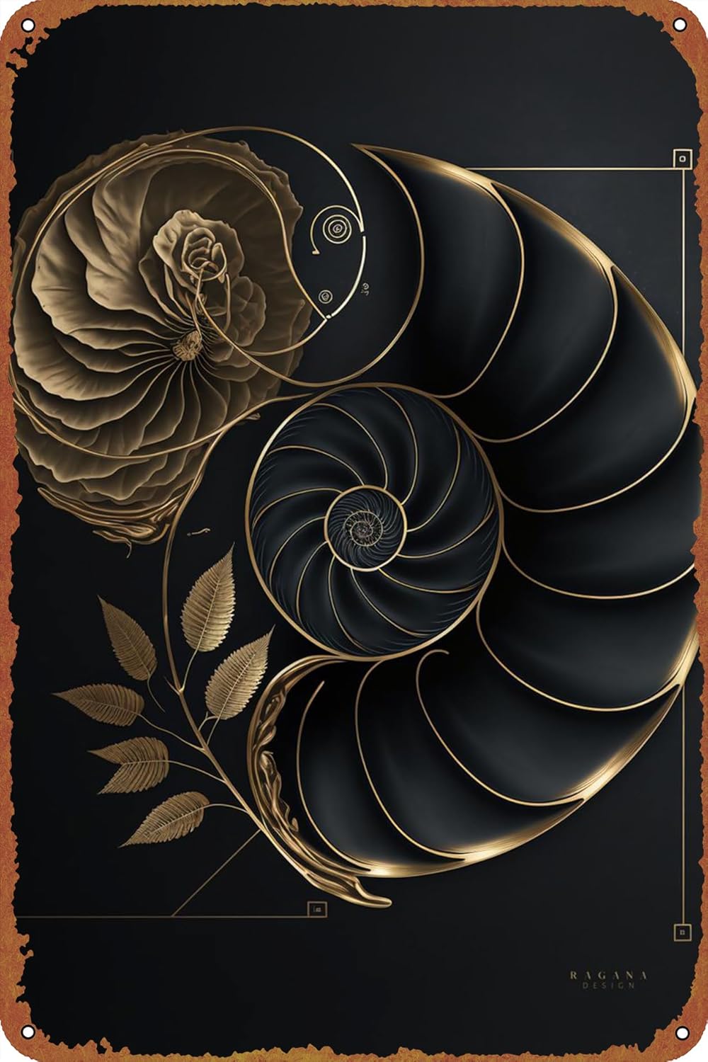 Fibonacci – Cartel de metal retro de metal para decoración del hogar, 8 x 12 pulgadas