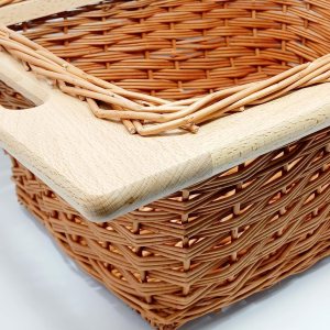 Cesta de mimbre extraíble con asas de marco para armarios enmarcados o sin marco de 15 o 18 pulgadas con marco de haya y corredores (1 unidad, ancho Cesta de mimbre extraíble con asas de marco para armarios enmarcados o sin marco de 15 o 18 pulgadas con marco de haya y corredores (1 unidad, ancho