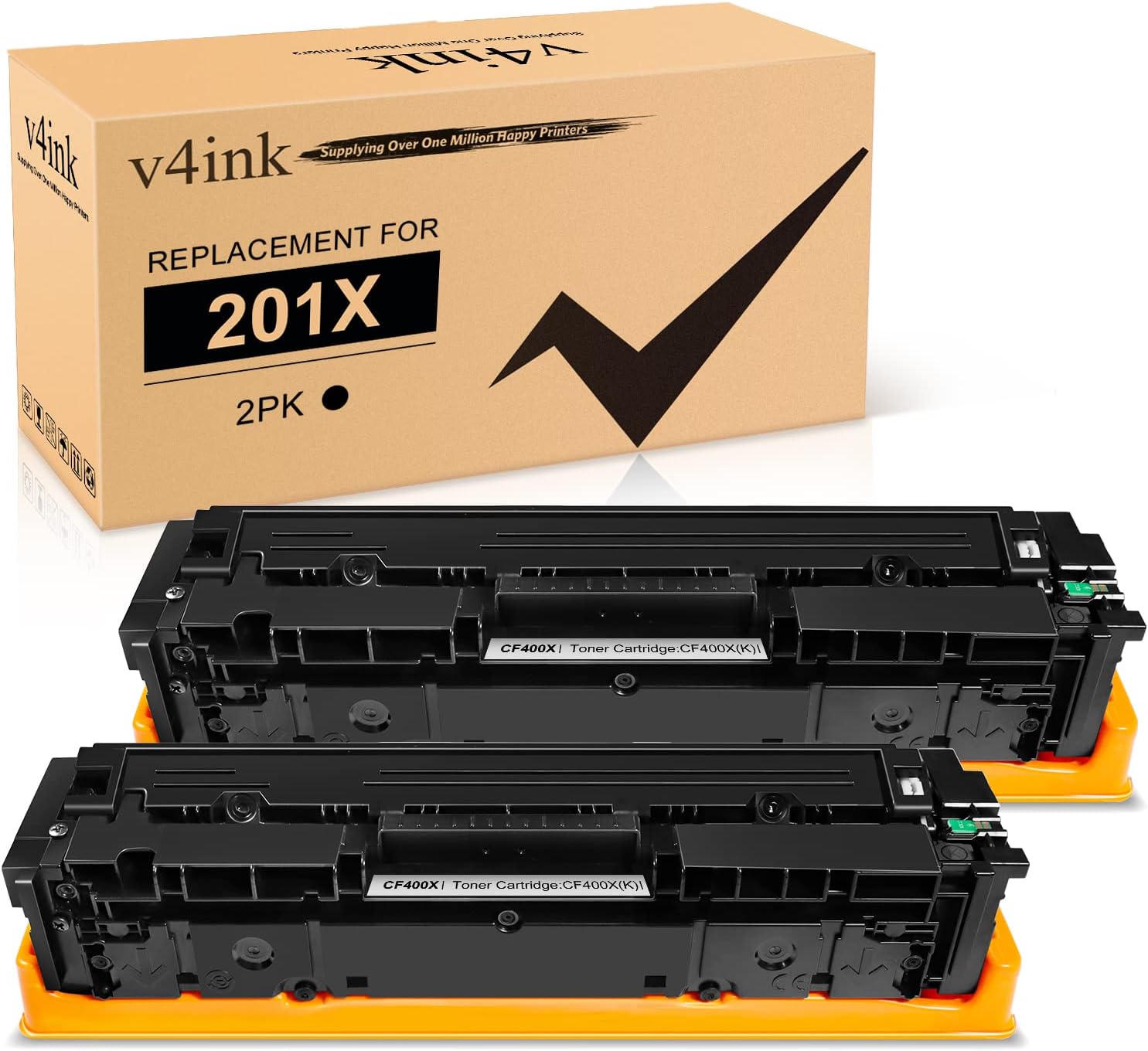 v4ink 201X – Cartucho de tóner remanufacturado de repuesto para HP 201X CF400X 201A CF400A, tóner negro de alto rendimiento para uso en impresora HP