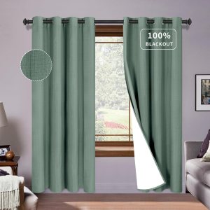 PureFit Cortinas de lino 100% opacas de 84 pulgadas de largo, juego de 2 paneles para oscurecer la habitación, con aislamiento térmico, cortinas PureFit Cortinas de lino 100% opacas de 84 pulgadas de largo, juego de 2 paneles para oscurecer la habitación, con aislamiento térmico, cortinas
