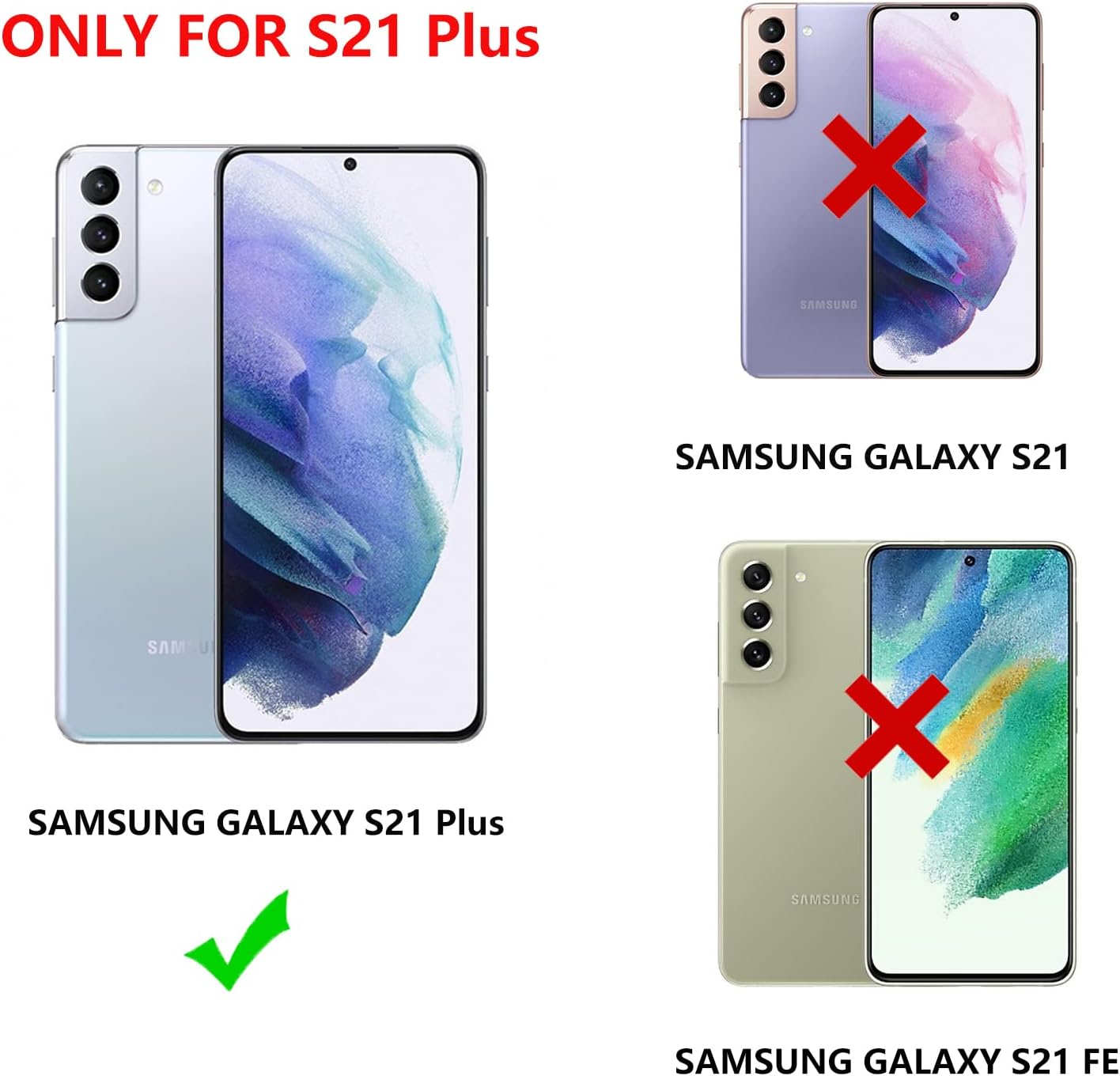 RALEAVO Funda para Samsung Galaxy S21 Plus con pulsera con soporte chapado en soporte, funda delgada y brillante para teléfono, TPU suave a prueba