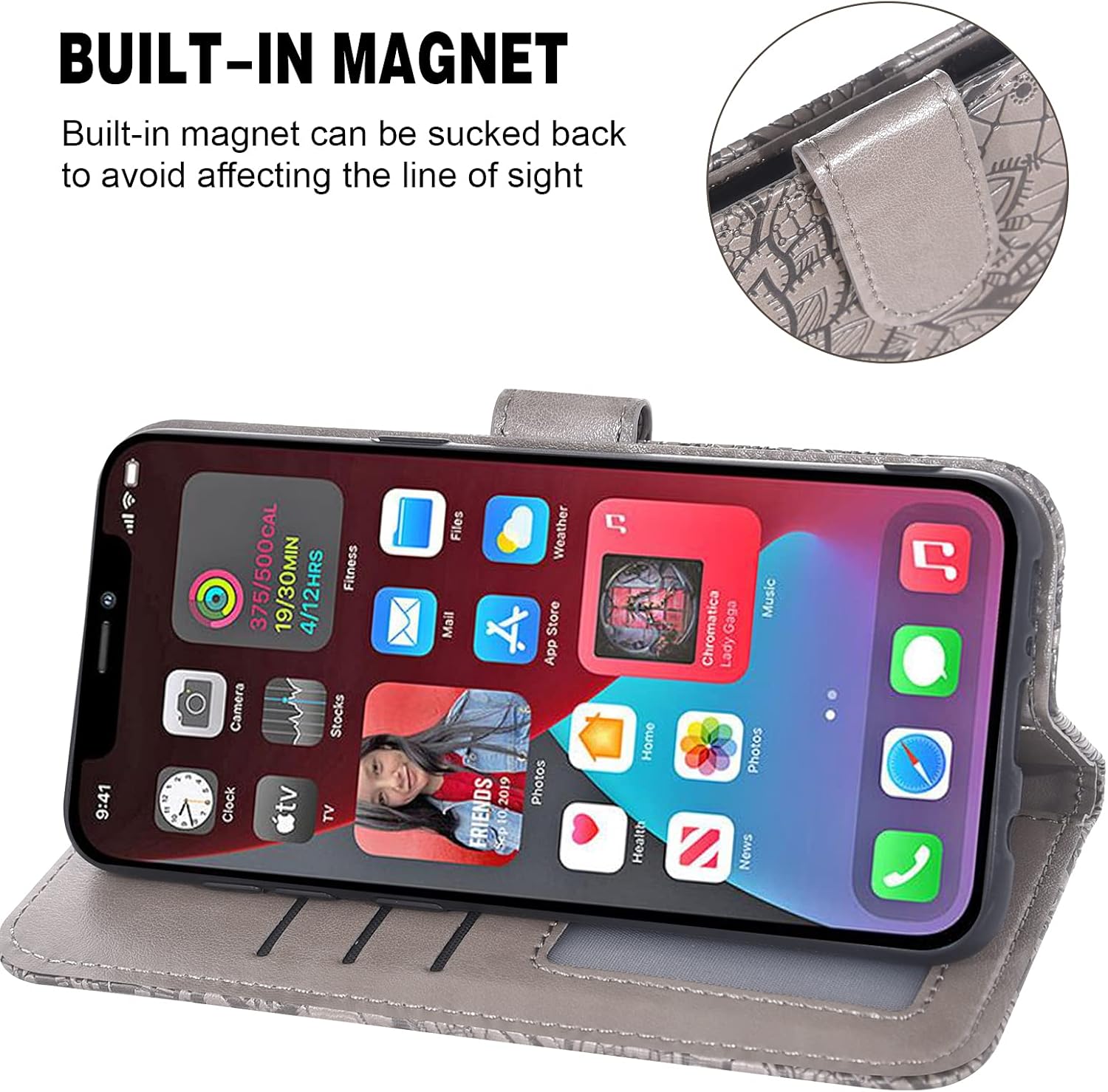 Asuwish Funda de teléfono para iPhone XR 6.1 con protector de pantalla de vidrio templado y ranura para tarjetero, función atril, cartera de encaje