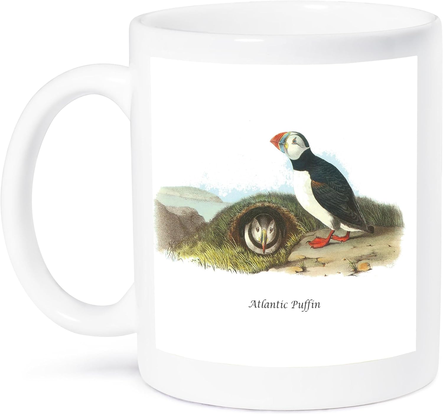3dRose mug_114078_2 Atlantic Puffin by John James Audubon – Taza de cerámica, 15 onzas