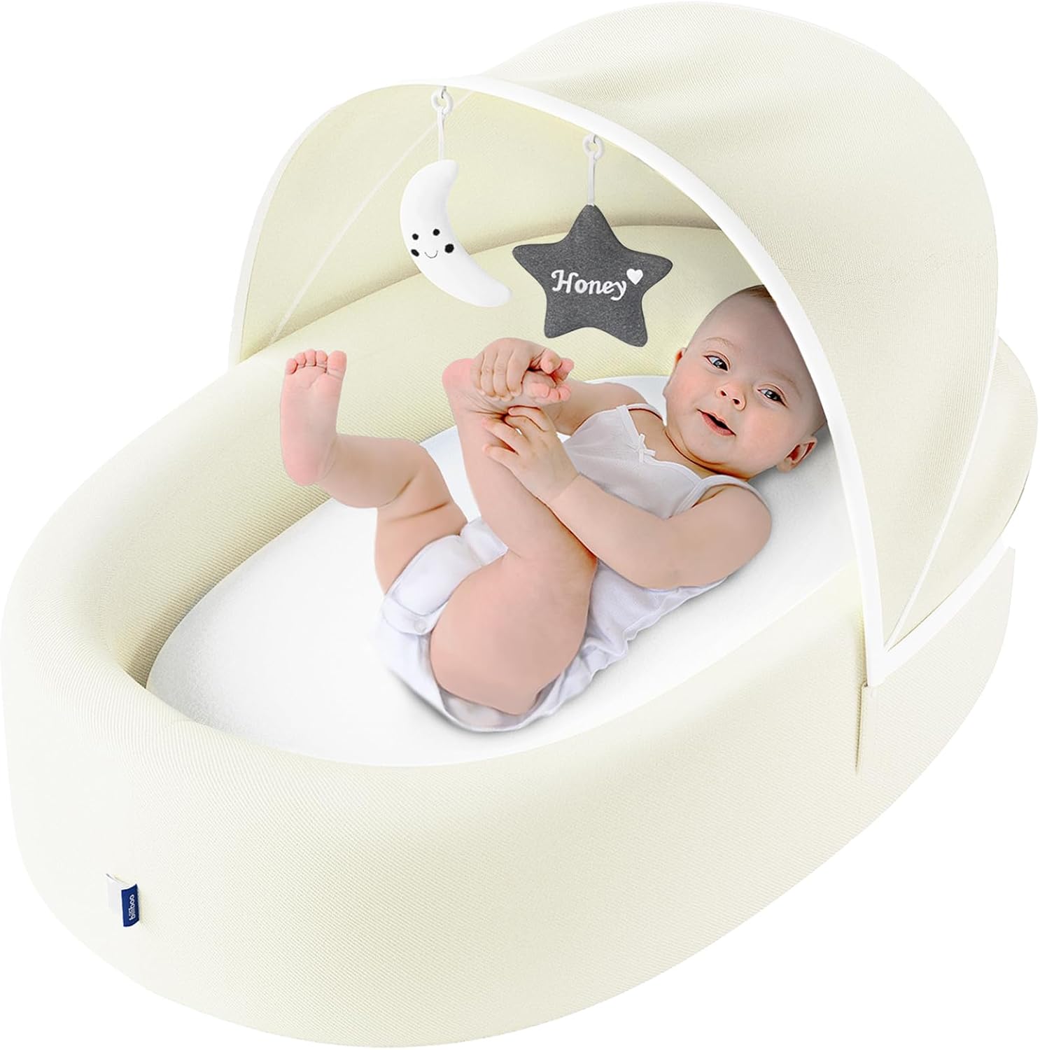 Biliboo Tumbona prémium para recién nacidos, bebés y niños pequeños, tumbona nido de bebé, merengue de limón