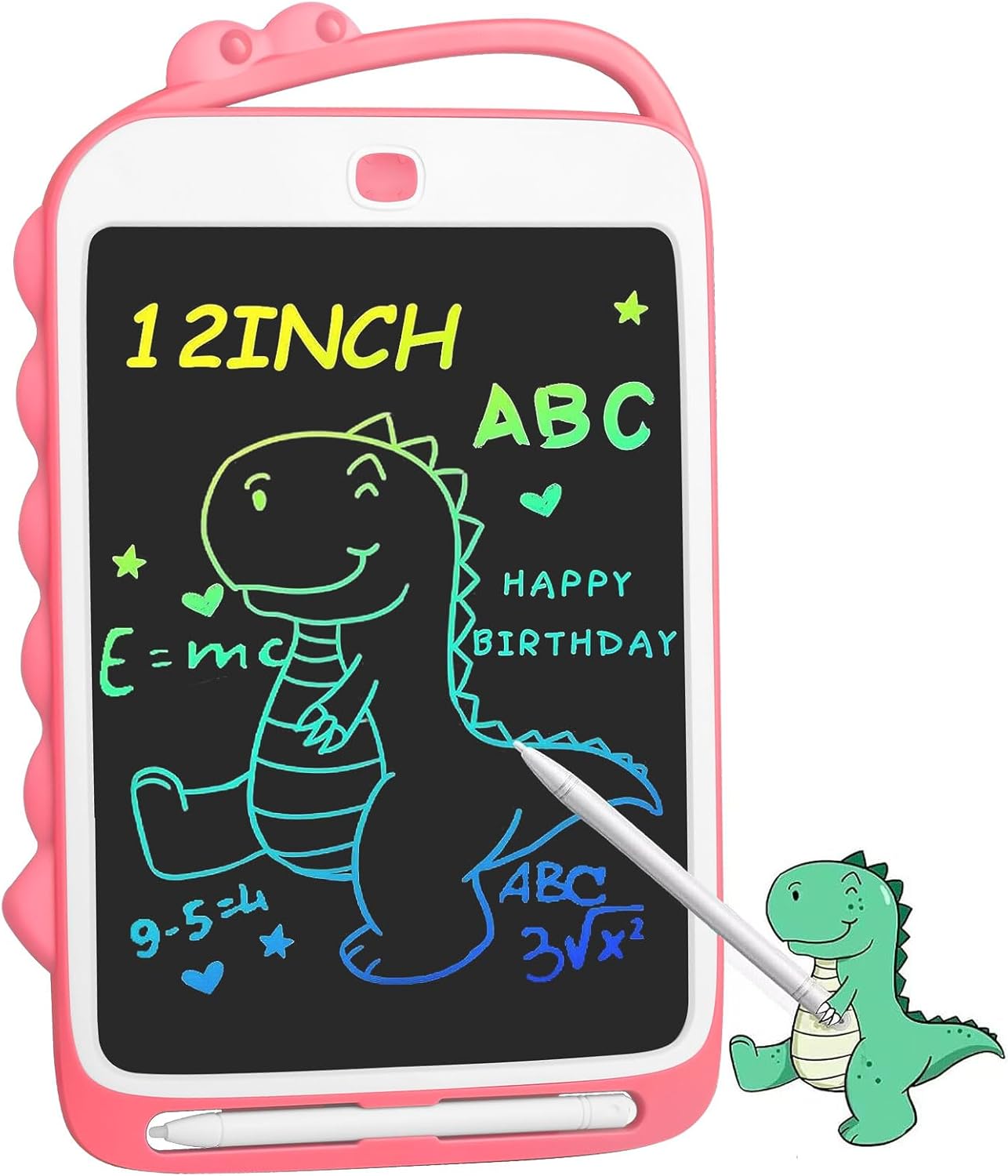 Tableta de escritura LCD para niños, tablero de dibujo de dinosaurio de 12.5 pulgadas, tableta de dibujo borrable electrónica con función de