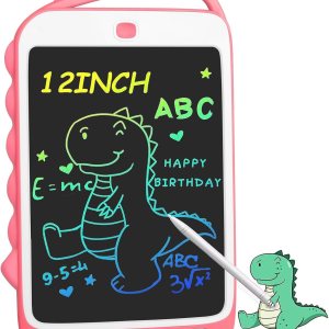 Tableta de escritura LCD para niños, tablero de dibujo de dinosaurio de 12.5 pulgadas, tableta de dibujo borrable electrónica con función de Tableta de escritura LCD para niños, tablero de dibujo de dinosaurio de 12.5 pulgadas, tableta de dibujo borrable electrónica con función de